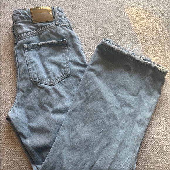 Ella Woman Silvery Metallic Wide-Leg Denim Jeans - Picture 3 of 9